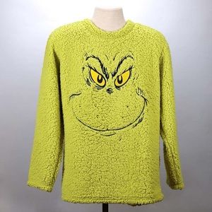 Grinch Sherpa Sweater L/XL- by Dr. Seuss